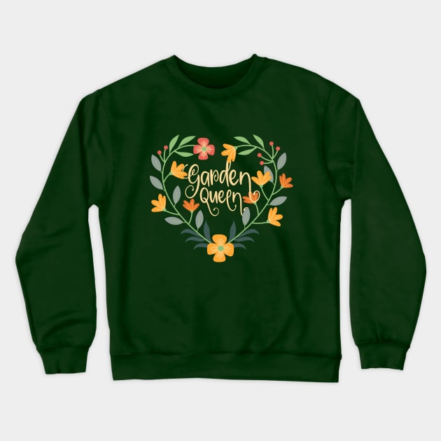 Garden Queen, cute female amateur gardener, flower gardening Crewneck Sweatshirt by emmjott